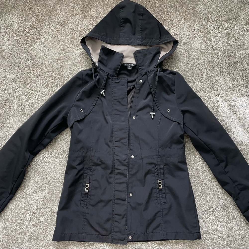 George Women's Black Hooded Jacket